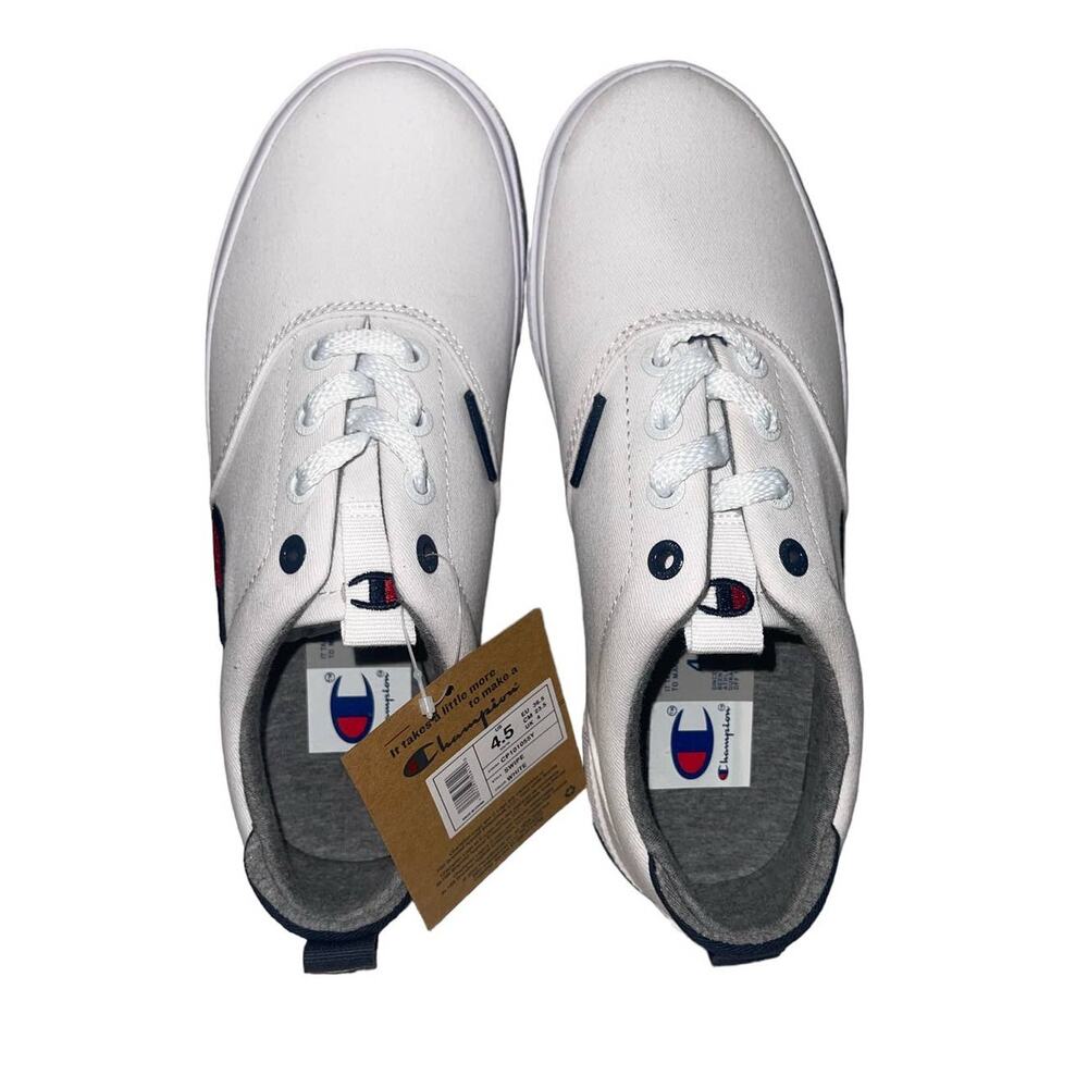 NIB! Champion Swipe Canvas White Youth School Sneakers - Size 4.5 - Picture 5 of 8
